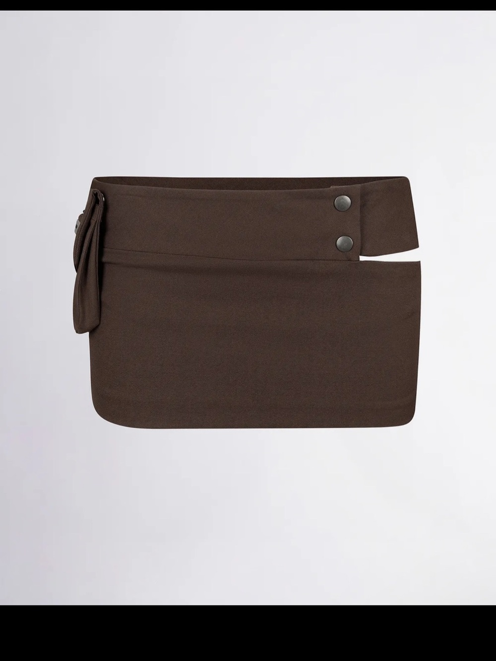 Classic Brown Mini Skort with Wrap Waistband